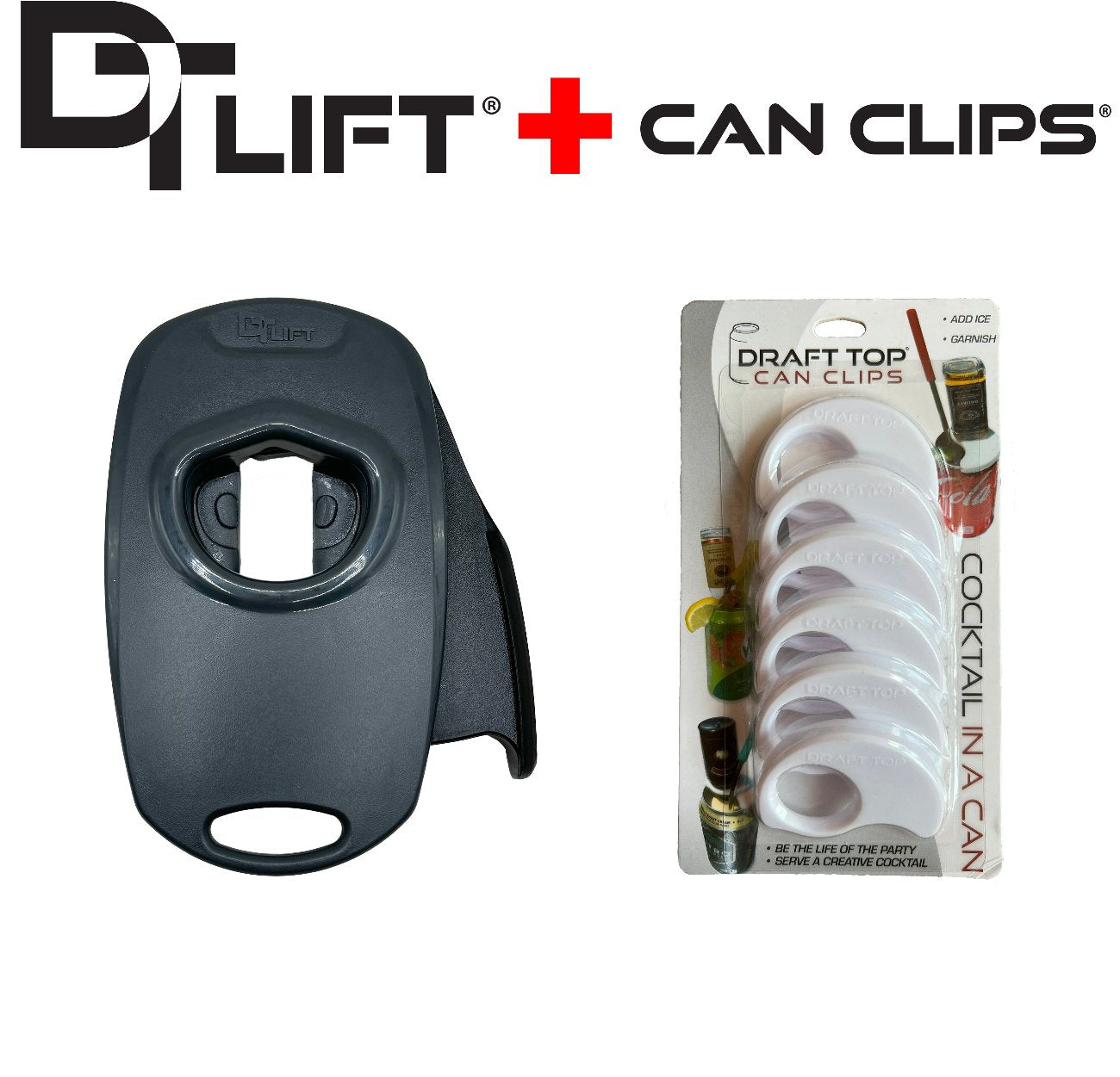 Draft Top® Lift Universal + Can Clip 6 Pack New & Improved-DT Universal-Draft Top-Black and Grey + White-Draft Top