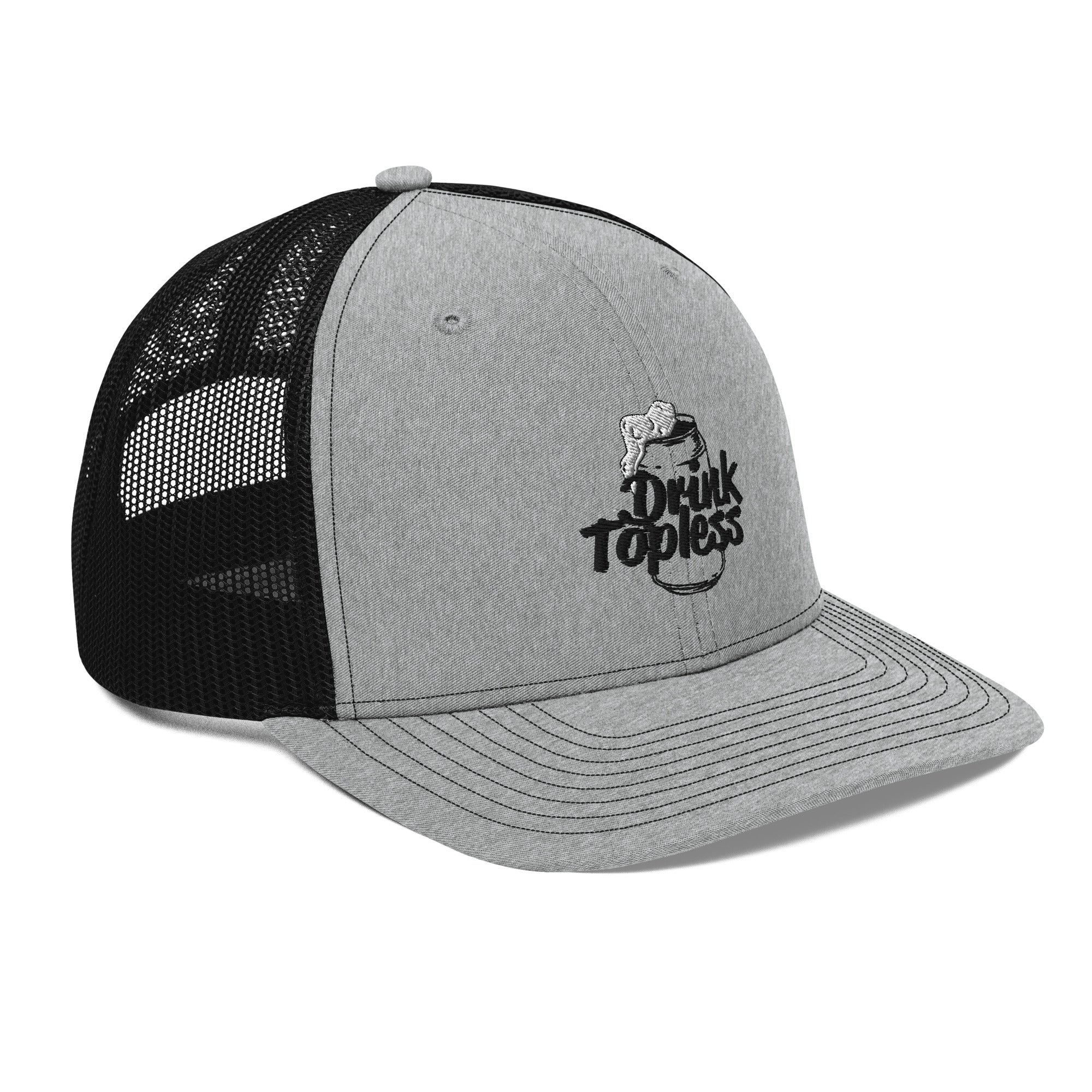 Drink Topless - Trucker Hat-Merchandise-Draft Top-Heather Grey/White-Draft Top