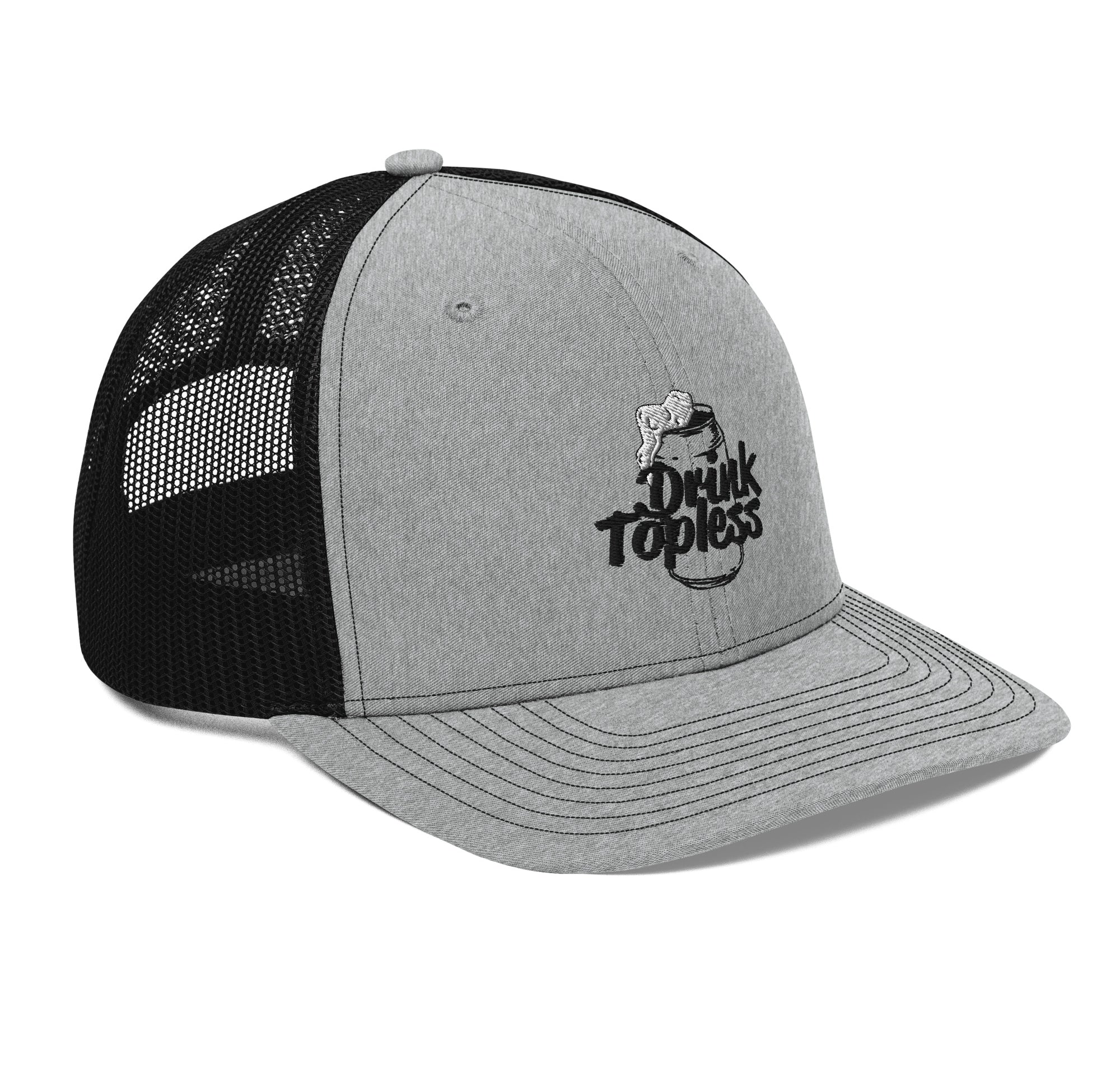 Drink Topless - Trucker Hat-Merchandise-Draft Top-Heather Grey/White-Draft Top