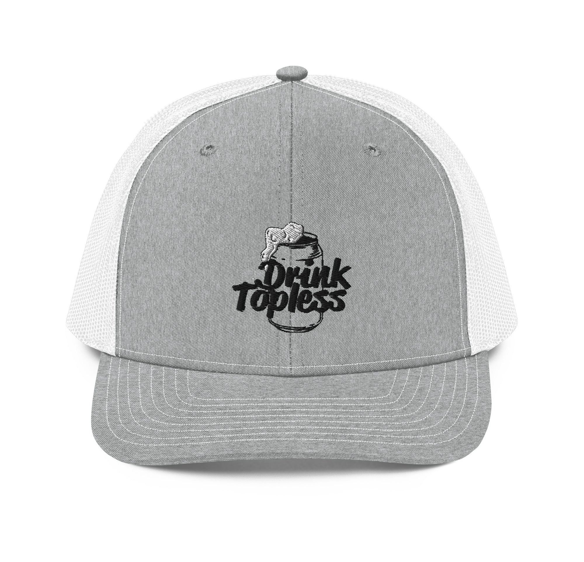 Drink Topless - Trucker Hat-Merchandise-Draft Top-Heather Grey/White-Draft Top