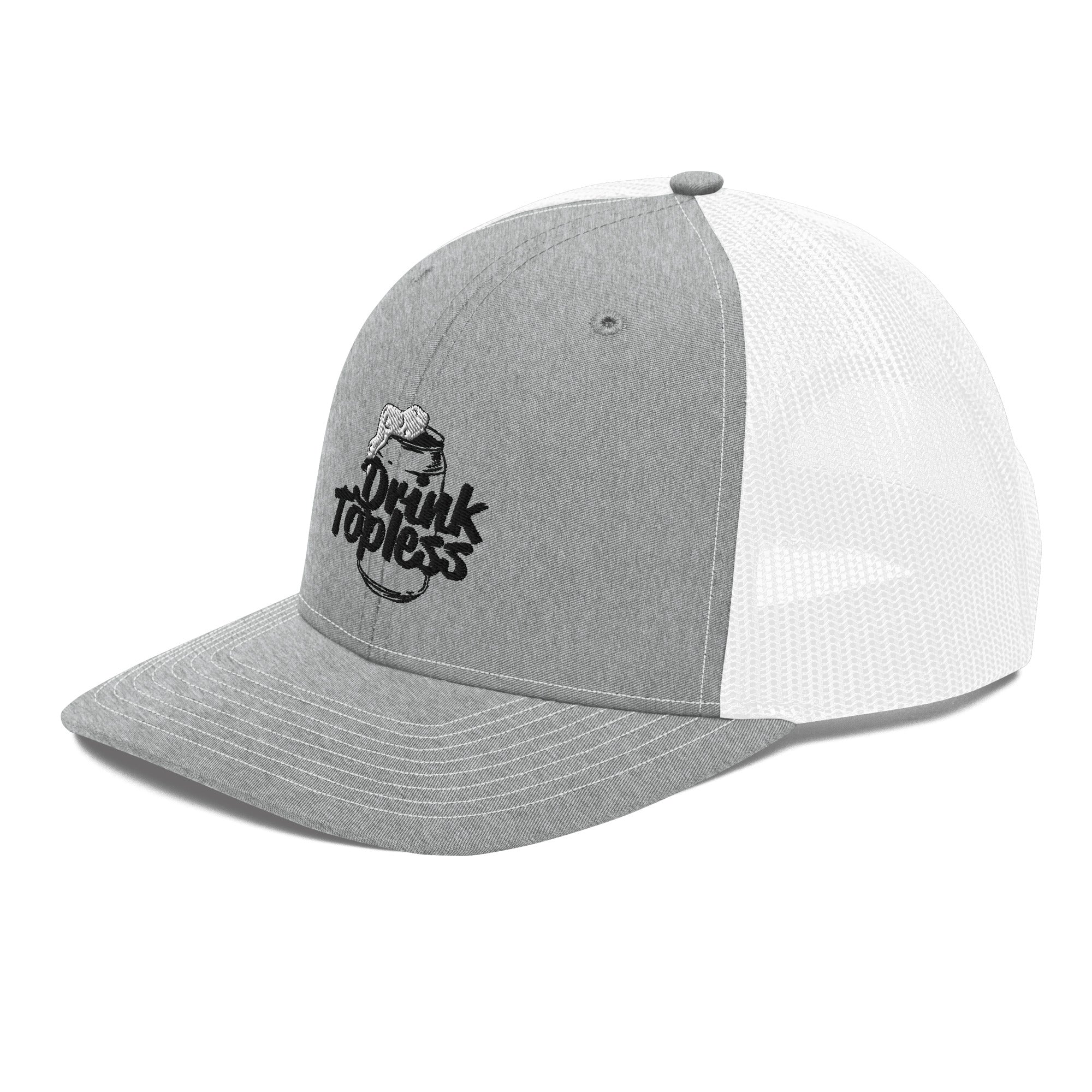 Drink Topless - Trucker Hat-Merchandise-Draft Top-Heather Grey/White-Draft Top