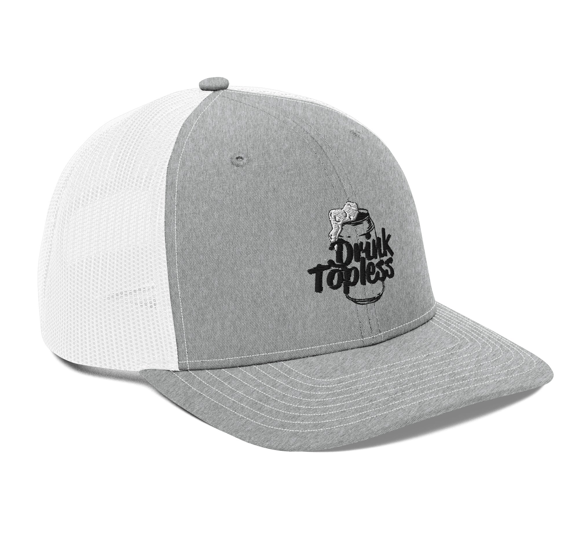 Drink Topless - Trucker Hat-Merchandise-Draft Top-Heather Grey/White-Draft Top