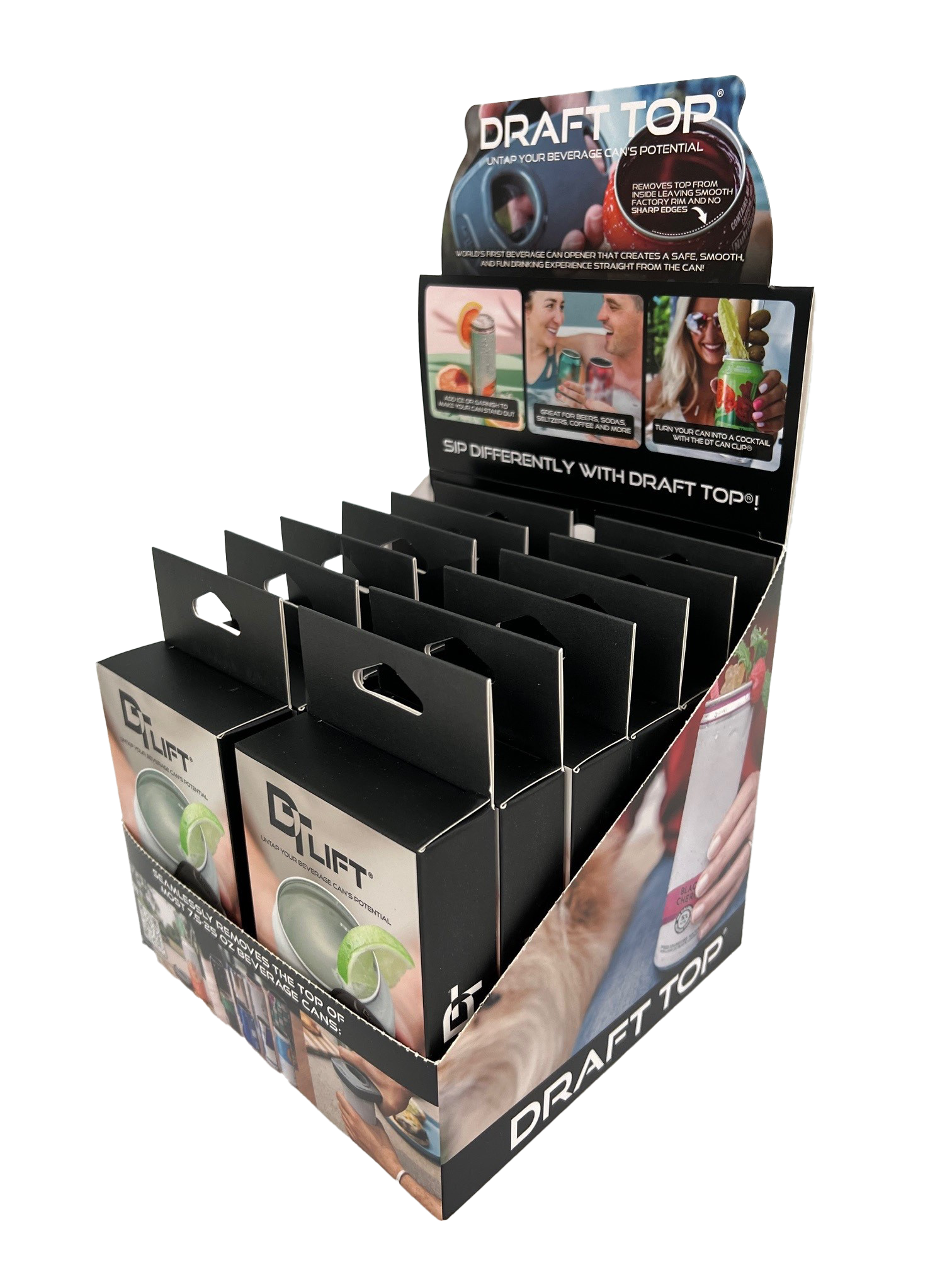 Shelf Display - Draft Top LIFT Universal Grey & Black (12 Units)-Wholesale-Draft Top-Draft Top
