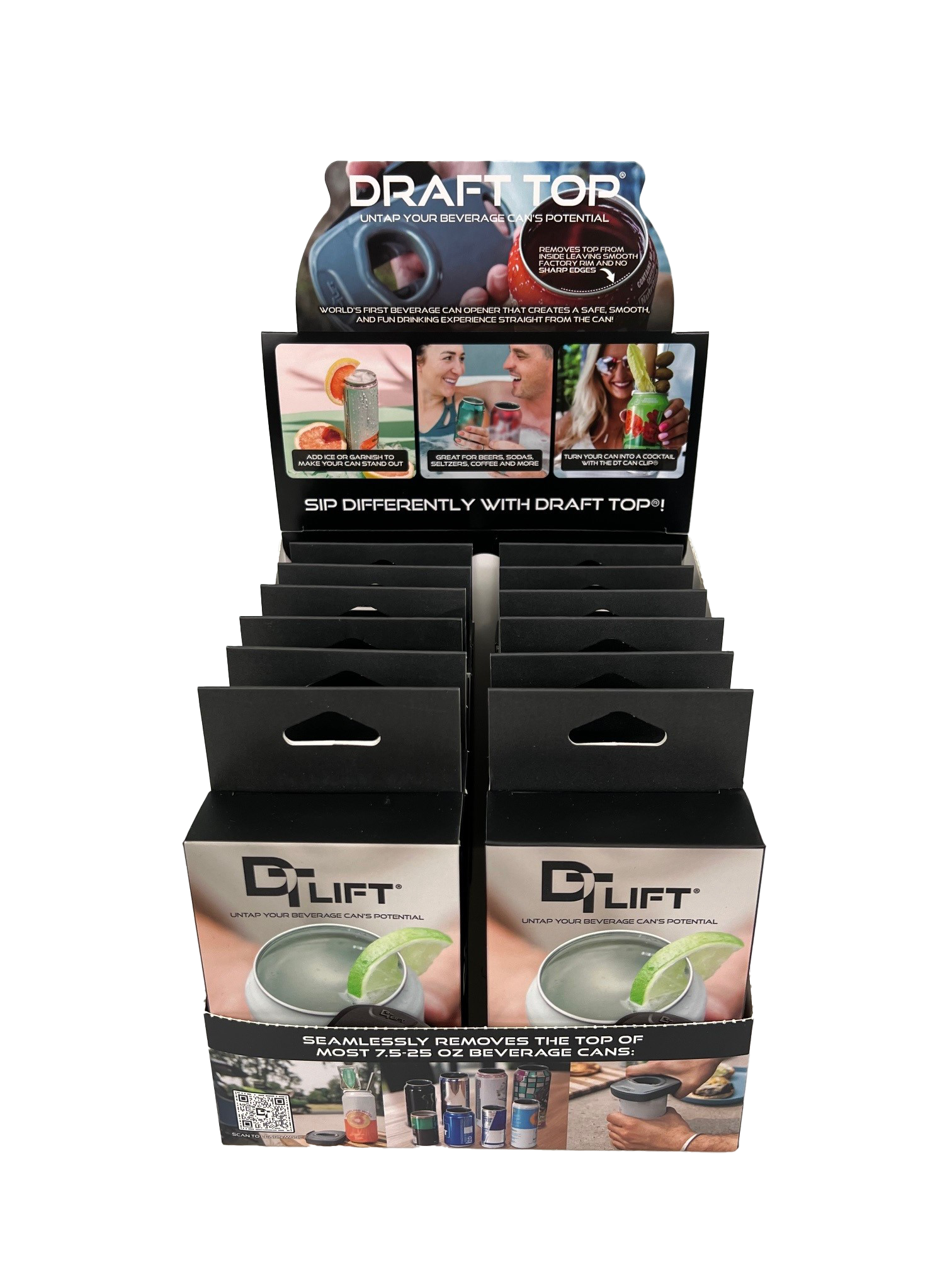 Shelf Display - Draft Top LIFT Universal Grey & Black (12 Units)-Wholesale-Draft Top-Draft Top